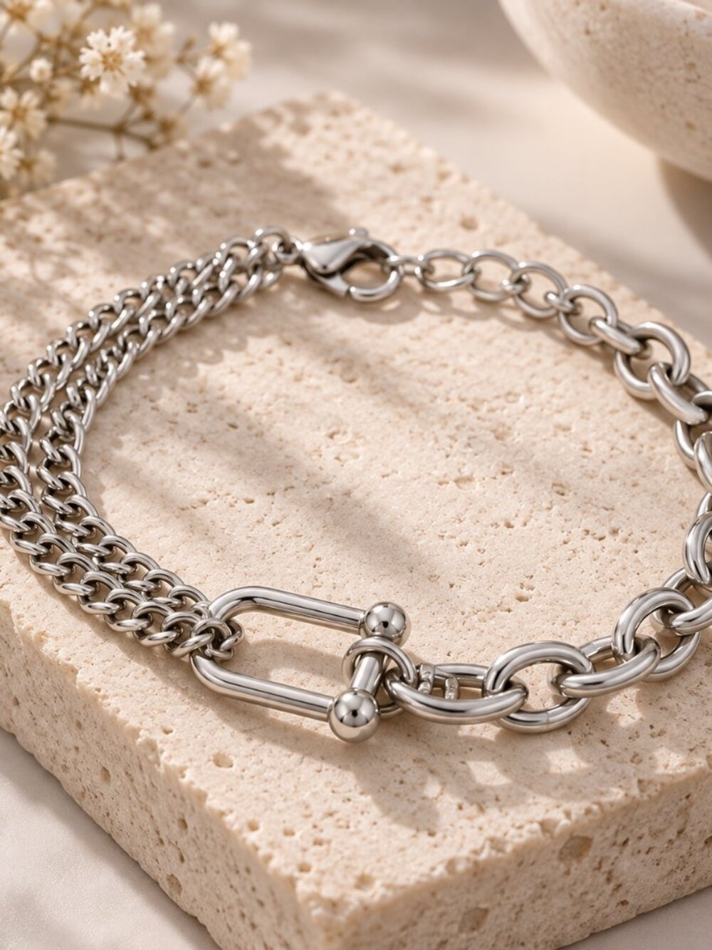8" Womens 14K White Gold Chain Link Style Bracelet 14 K Silver 8 inch Jewelry